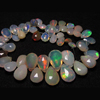 7 inches strand Trully Nice Quality - Ethiopian Opal - Sparkle Faceted Pear Briolett Full Flashy amazing Fire Huge size 5x7 - 9x14 - 51pcs